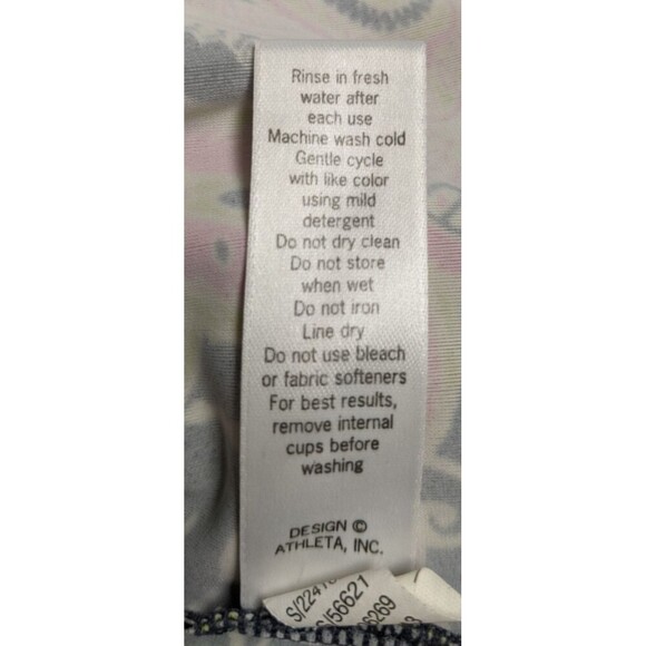 Women's ATHLETA Racerback Padded Shelfbra Floral Print Swim Top M Cruise, Vacay - Picture 5 of 5